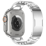 สายรัดนาฬิกาสแตนเลสสตีลหัวเข็มขัดผีเสื้อแบบปลดเร็วรูปตัว H สำหรับ Apple Watch 44 มม. / 45 มม. / 46 มม. / 49 มม., สำหรับ Apple Watch 42 มม. / 41 มม. / 40 มม. / 38 มม.