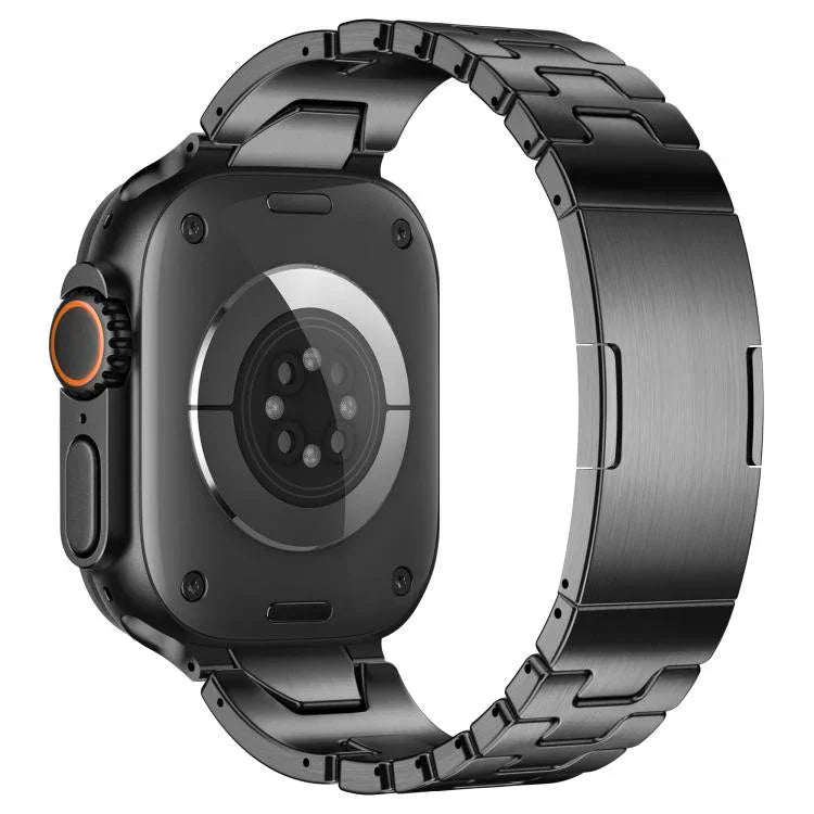 สายรัดนาฬิกาสแตนเลสสตีลหัวเข็มขัดผีเสื้อแบบปลดเร็วรูปตัว H สำหรับ Apple Watch 44 มม. / 45 มม. / 46 มม. / 49 มม., สำหรับ Apple Watch 42 มม. / 41 มม. / 40 มม. / 38 มม.