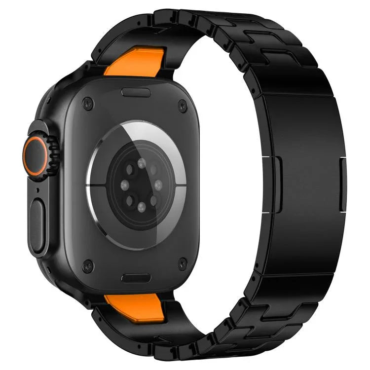 สายรัดนาฬิกาสแตนเลสสตีลหัวเข็มขัดผีเสื้อแบบปลดเร็วรูปตัว H สำหรับ Apple Watch 44 มม. / 45 มม. / 46 มม. / 49 มม., สำหรับ Apple Watch 42 มม. / 41 มม. / 40 มม. / 38 มม.