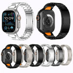 สายรัดนาฬิกาสแตนเลสสตีลหัวเข็มขัดผีเสื้อแบบปลดเร็วรูปตัว H สำหรับ Apple Watch 44 มม. / 45 มม. / 46 มม. / 49 มม., สำหรับ Apple Watch 42 มม. / 41 มม. / 40 มม. / 38 มม.