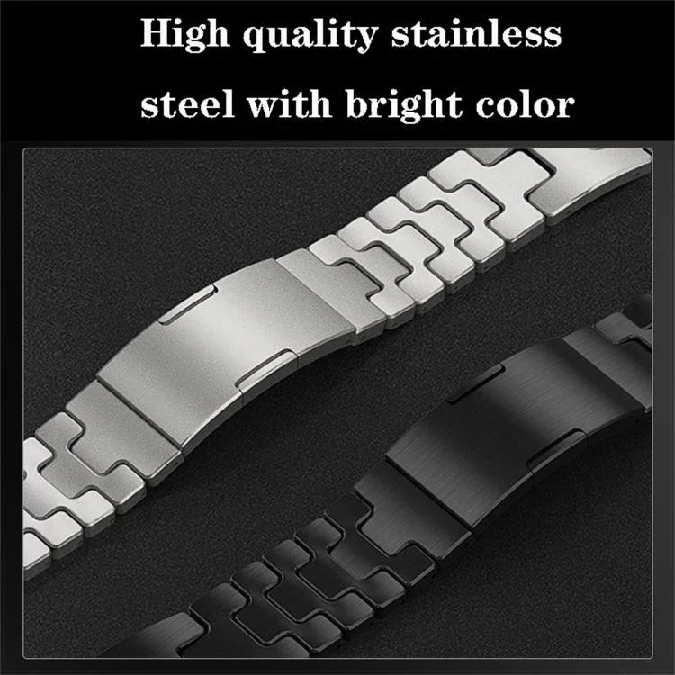 สายรัดนาฬิกาสแตนเลสสตีลหัวเข็มขัดผีเสื้อแบบปลดเร็วรูปตัว H สำหรับ Apple Watch 44 มม. / 45 มม. / 46 มม. / 49 มม., สำหรับ Apple Watch 42 มม. / 41 มม. / 40 มม. / 38 มม.