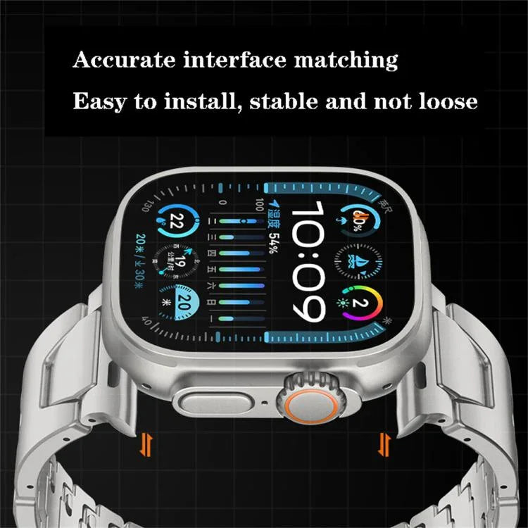 สายรัดนาฬิกาสแตนเลสสตีลหัวเข็มขัดผีเสื้อแบบปลดเร็วรูปตัว H สำหรับ Apple Watch 44 มม. / 45 มม. / 46 มม. / 49 มม., สำหรับ Apple Watch 42 มม. / 41 มม. / 40 มม. / 38 มม.