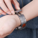 สายรัดนาฬิกาสแตนเลสสตีลหัวเข็มขัดผีเสื้อแบบปลดเร็วรูปตัว H สำหรับ Apple Watch 44 มม. / 45 มม. / 46 มม. / 49 มม., สำหรับ Apple Watch 42 มม. / 41 มม. / 40 มม. / 38 มม.
