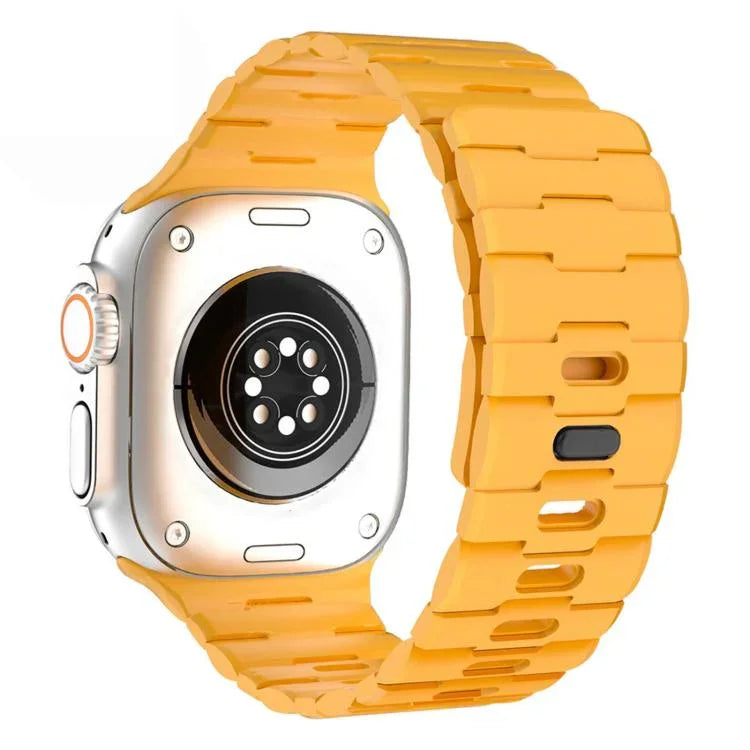 สายรัดนาฬิกาซิลิโคนแม่เหล็กหมุดเดี่ยวลายม้า สำหรับ Apple Watch 46 มม. / 49 มม. / 45 มม. / 44 มม.