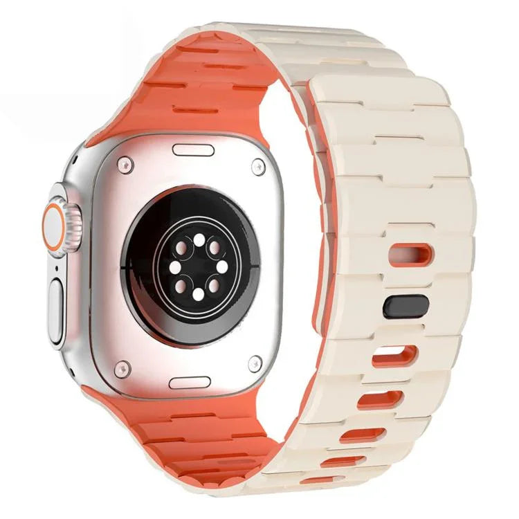 สายรัดนาฬิกาซิลิโคนแม่เหล็กหมุดเดี่ยวลายม้า สำหรับ Apple Watch 46 มม. / 49 มม. / 45 มม. / 44 มม.