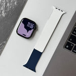 สายรัดนาฬิกาซิลิโคนแม่เหล็กลายลิ้นจี่สองสี สำหรับ Apple Watch 46mm / 49mm / 45mm / 44mm, สำหรับ Apple Watch 42mm / 41mm / 40mm / 38mm