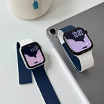 สายรัดนาฬิกาซิลิโคนแม่เหล็กลายลิ้นจี่สองสี สำหรับ Apple Watch 46mm / 49mm / 45mm / 44mm, สำหรับ Apple Watch 42mm / 41mm / 40mm / 38mm