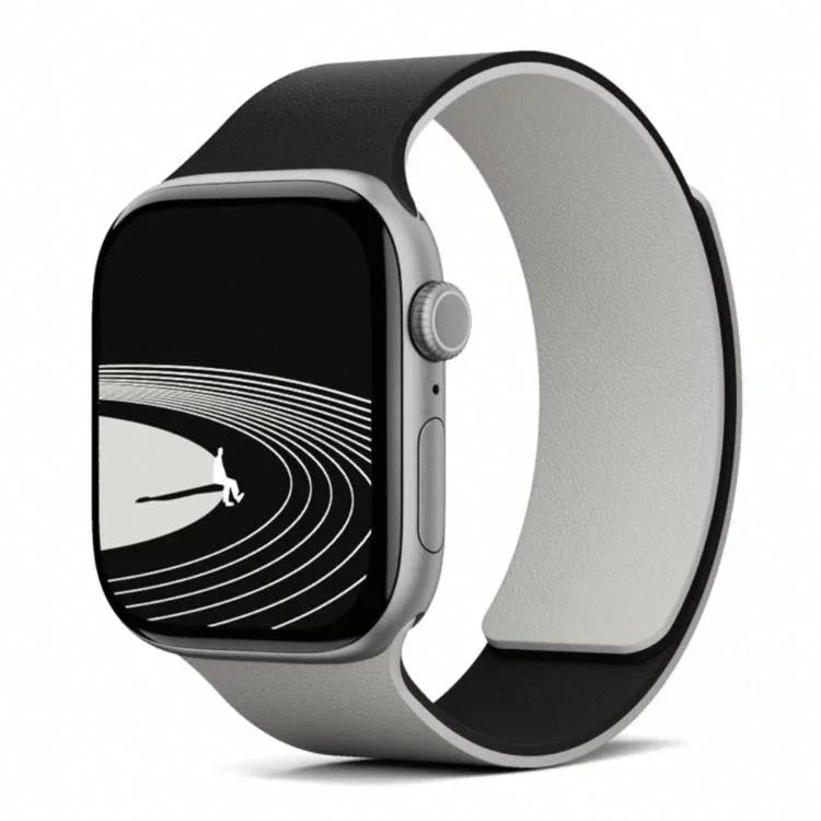 สายรัดนาฬิกาซิลิโคนแม่เหล็กลายลิ้นจี่สองสี สำหรับ Apple Watch 46mm / 49mm / 45mm / 44mm, สำหรับ Apple Watch 42mm / 41mm / 40mm / 38mm