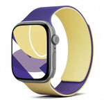 สายรัดนาฬิกาซิลิโคนแม่เหล็กลายลิ้นจี่สองสี สำหรับ Apple Watch 46mm / 49mm / 45mm / 44mm, สำหรับ Apple Watch 42mm / 41mm / 40mm / 38mm