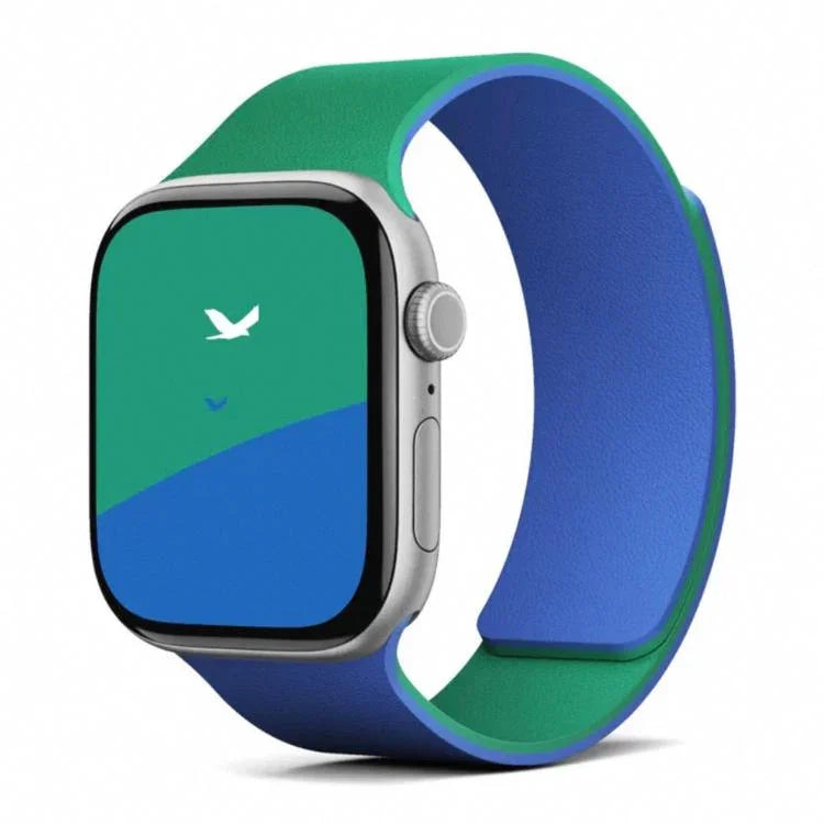 สายรัดนาฬิกาซิลิโคนแม่เหล็กลายลิ้นจี่สองสี สำหรับ Apple Watch 46mm / 49mm / 45mm / 44mm, สำหรับ Apple Watch 42mm / 41mm / 40mm / 38mm
