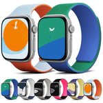 สายรัดนาฬิกาซิลิโคนแม่เหล็กลายลิ้นจี่สองสี สำหรับ Apple Watch 46mm / 49mm / 45mm / 44mm, สำหรับ Apple Watch 42mm / 41mm / 40mm / 38mm