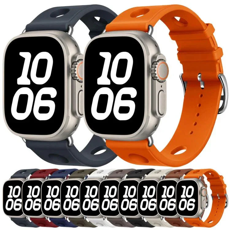 สายรัดนาฬิกาซิลิโคนรูหัวเข็มขัดบันได สำหรับ Apple Watch 46mm / 49mm / 45mm / 44mm, สำหรับ Apple Watch 42mm / 41mm / 40mm / 38mm