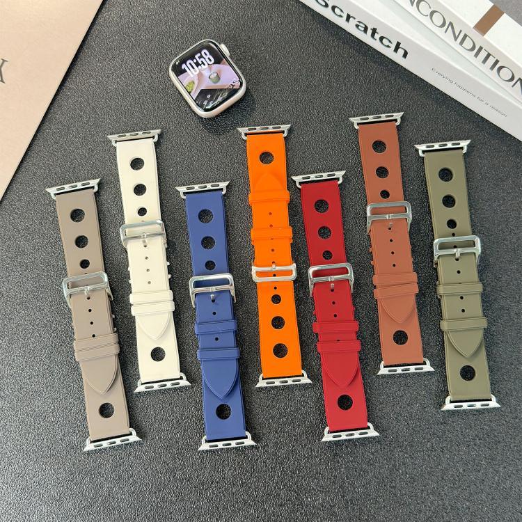 สายรัดนาฬิกาซิลิโคนรูหัวเข็มขัดบันได สำหรับ Apple Watch 46mm / 49mm / 45mm / 44mm, สำหรับ Apple Watch 42mm / 41mm / 40mm / 38mm