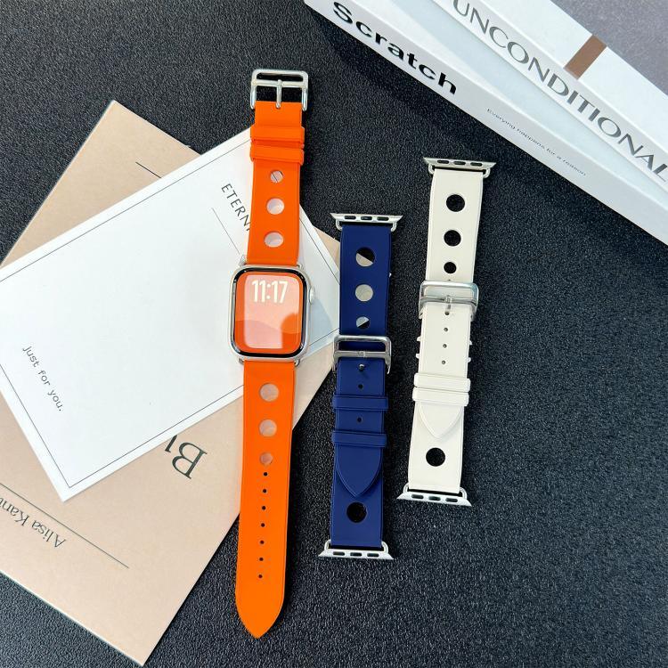 สายรัดนาฬิกาซิลิโคนรูหัวเข็มขัดบันได สำหรับ Apple Watch 46mm / 49mm / 45mm / 44mm, สำหรับ Apple Watch 42mm / 41mm / 40mm / 38mm