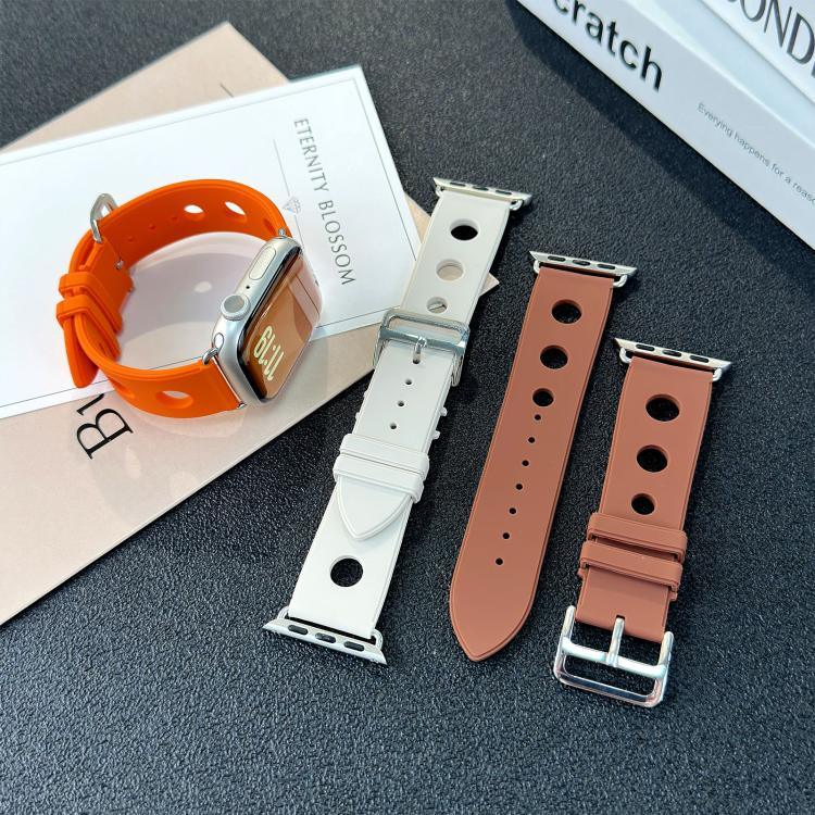 สายรัดนาฬิกาซิลิโคนรูหัวเข็มขัดบันได สำหรับ Apple Watch 46mm / 49mm / 45mm / 44mm, สำหรับ Apple Watch 42mm / 41mm / 40mm / 38mm