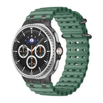 สายซิลิโคนหัวเข็มขัดวงแหวนสีดำรูระบายอากาศแบบมหาสมุทร สำหรับ Samsung Galaxy Watch8 / Watch8 Classic
