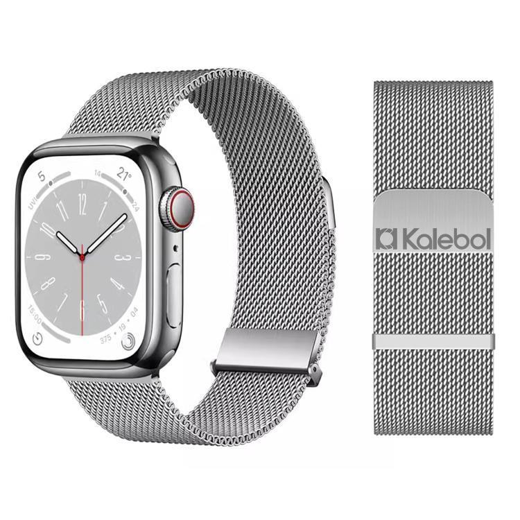 สายรัดนาฬิกาเหล็กกล้าไร้สนิมแม่เหล็กมิลานีสลิงค์คู่ Kalebol สำหรับ Apple Watch 46mm / 49mm / 45mm / 44mm, สำหรับ Apple Watch 42mm / 41mm / 40mm / 38mm
