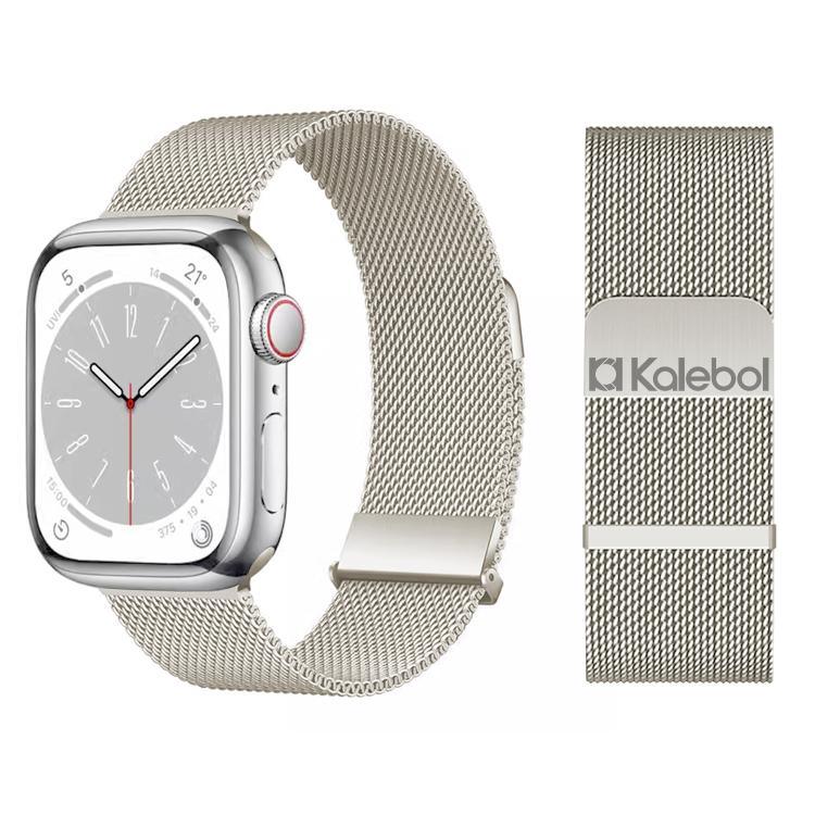 สายรัดนาฬิกาเหล็กกล้าไร้สนิมแม่เหล็กมิลานีสลิงค์คู่ Kalebol สำหรับ Apple Watch 46mm / 49mm / 45mm / 44mm, สำหรับ Apple Watch 42mm / 41mm / 40mm / 38mm