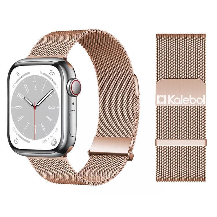 สายรัดนาฬิกาเหล็กกล้าไร้สนิมแม่เหล็กมิลานีสลิงค์คู่ Kalebol สำหรับ Apple Watch 46mm / 49mm / 45mm / 44mm, สำหรับ Apple Watch 42mm / 41mm / 40mm / 38mm