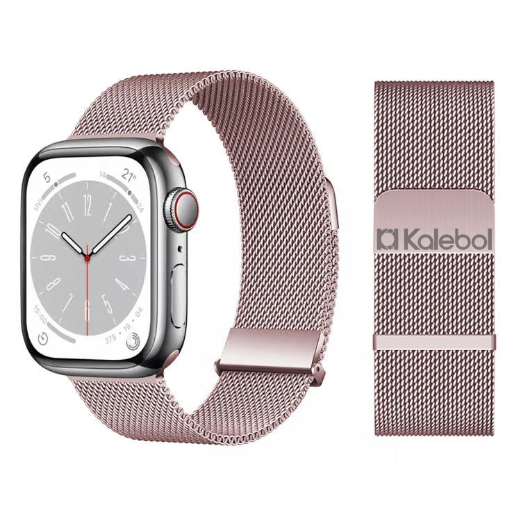 สายรัดนาฬิกาเหล็กกล้าไร้สนิมแม่เหล็กมิลานีสลิงค์คู่ Kalebol สำหรับ Apple Watch 46mm / 49mm / 45mm / 44mm, สำหรับ Apple Watch 42mm / 41mm / 40mm / 38mm