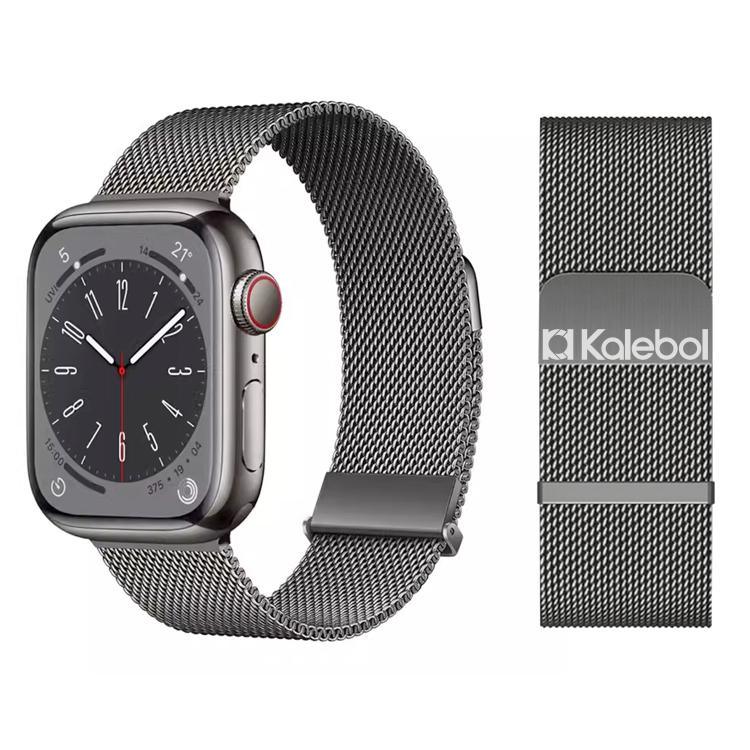 สายรัดนาฬิกาเหล็กกล้าไร้สนิมแม่เหล็กมิลานีสลิงค์คู่ Kalebol สำหรับ Apple Watch 46mm / 49mm / 45mm / 44mm, สำหรับ Apple Watch 42mm / 41mm / 40mm / 38mm