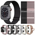 สายรัดนาฬิกาเหล็กกล้าไร้สนิมแม่เหล็กมิลานีสลิงค์คู่ Kalebol สำหรับ Apple Watch 46mm / 49mm / 45mm / 44mm, สำหรับ Apple Watch 42mm / 41mm / 40mm / 38mm