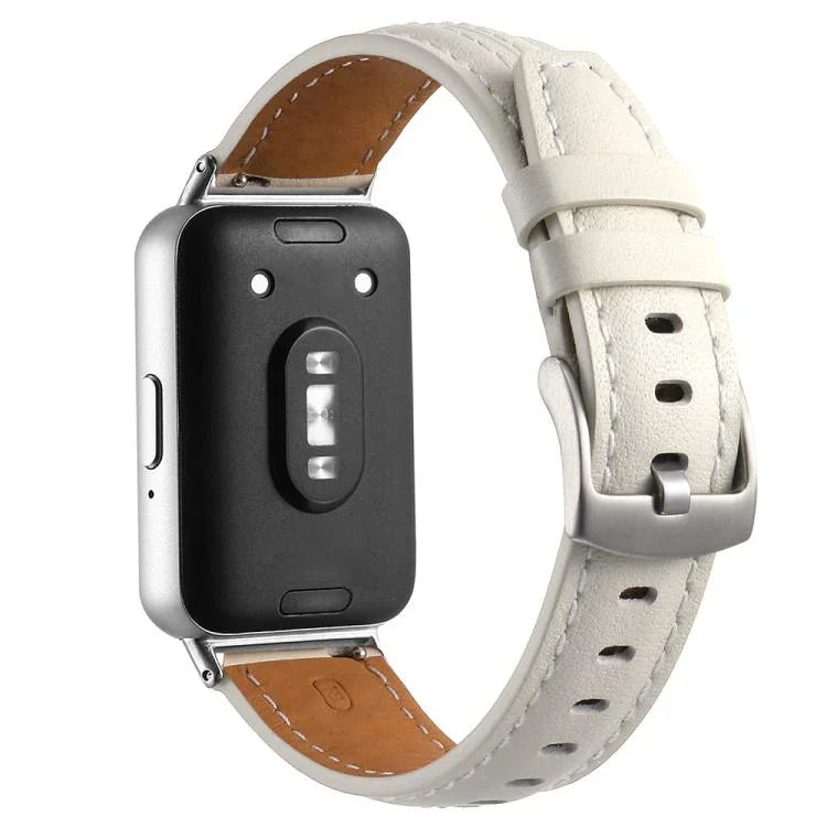 สายหนังหัวเข็มขัดหมุดเงินเว้าลึก สำหรับ Samsung Galaxy Fit 3