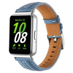 สายหนังหัวเข็มขัดหมุดเงินเว้าลึก สำหรับ Samsung Galaxy Fit 3