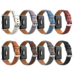 สายหนังหัวเข็มขัดหมุดเงินเว้าลึก สำหรับ Samsung Galaxy Fit 3