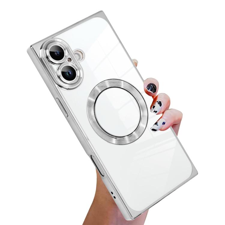 เคสโทรศัพท์ TPU MagSafe ชุบไฟฟ้าลาย CD สี่เหลี่ยมมุมฉาก สำหรับ iPhone 16 Plus, สำหรับ iPhone 16, สำหรับ iPhone 15 Pro Max, สำหรับ iPhone 15 Pro, สำหรับ iPhone 15 Plus, สำหรับ iPhone 15