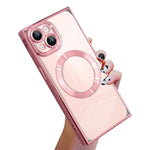 เคสโทรศัพท์ TPU MagSafe ชุบไฟฟ้าลาย CD สี่เหลี่ยมมุมฉาก สำหรับ iPhone 16 Plus, สำหรับ iPhone 16, สำหรับ iPhone 15 Pro Max, สำหรับ iPhone 15 Pro, สำหรับ iPhone 15 Plus, สำหรับ iPhone 15