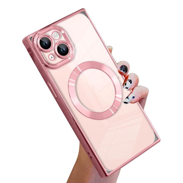 เคสโทรศัพท์ TPU MagSafe ชุบไฟฟ้าลาย CD สี่เหลี่ยมมุมฉาก สำหรับ iPhone 16 Plus, สำหรับ iPhone 16, สำหรับ iPhone 15 Pro Max, สำหรับ iPhone 15 Pro, สำหรับ iPhone 15 Plus, สำหรับ iPhone 15