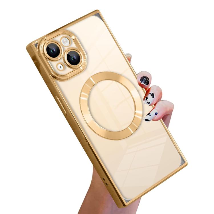 เคสโทรศัพท์ TPU MagSafe ชุบไฟฟ้าลาย CD สี่เหลี่ยมมุมฉาก สำหรับ iPhone 16 Plus, สำหรับ iPhone 16, สำหรับ iPhone 15 Pro Max, สำหรับ iPhone 15 Pro, สำหรับ iPhone 15 Plus, สำหรับ iPhone 15