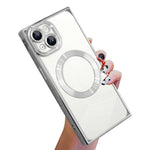 เคสโทรศัพท์ TPU MagSafe ชุบไฟฟ้าลาย CD สี่เหลี่ยมมุมฉาก สำหรับ iPhone 16 Plus, สำหรับ iPhone 16, สำหรับ iPhone 15 Pro Max, สำหรับ iPhone 15 Pro, สำหรับ iPhone 15 Plus, สำหรับ iPhone 15