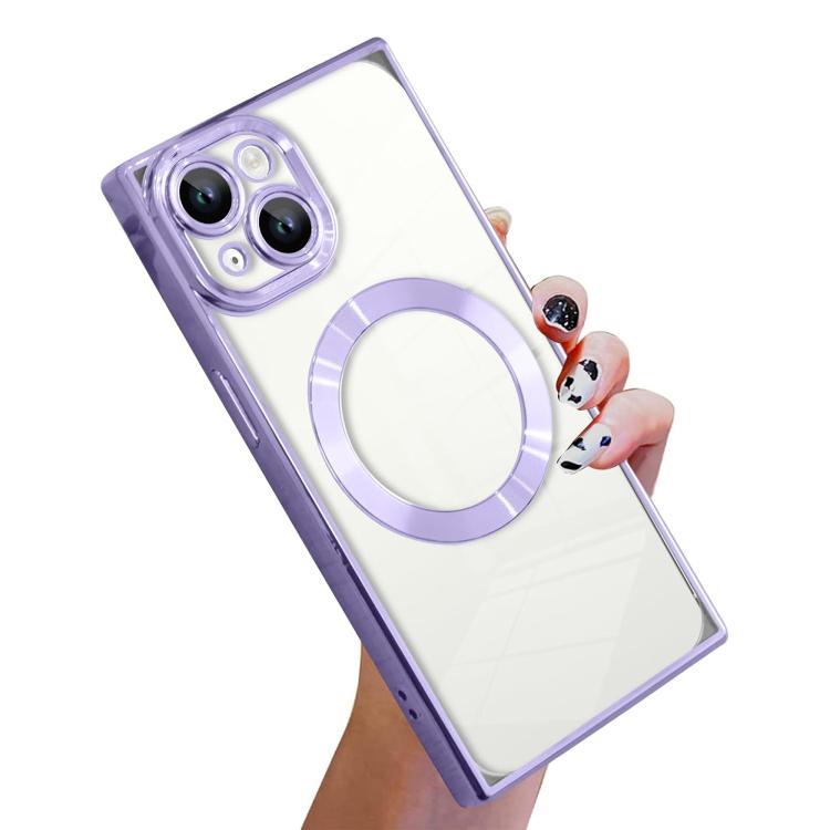 เคสโทรศัพท์ TPU MagSafe ชุบไฟฟ้าลาย CD สี่เหลี่ยมมุมฉาก สำหรับ iPhone 16 Plus, สำหรับ iPhone 16, สำหรับ iPhone 15 Pro Max, สำหรับ iPhone 15 Pro, สำหรับ iPhone 15 Plus, สำหรับ iPhone 15