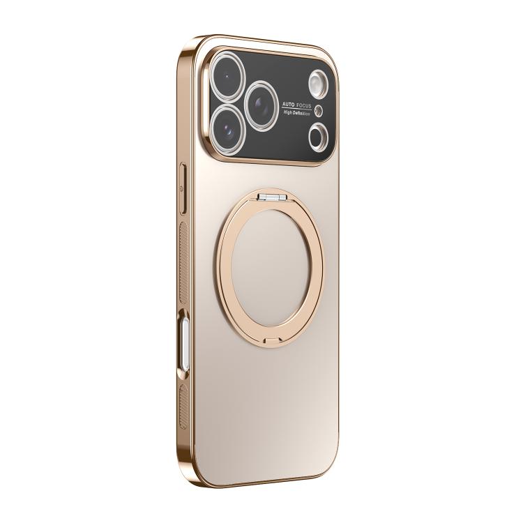 เคสโทรศัพท์ MagSafe ชุบไฟฟ้าพร้อมที่จับหมุน 360 องศาและฝาครอบเลนส์ สำหรับ iPhone 17 Pro Max, สำหรับ iPhone 17 Pro, สำหรับ iPhone 17, สำหรับ iPhone Air, สำหรับ iPhone 16 Pro Max, สำหรับ iPhone 16 Pro