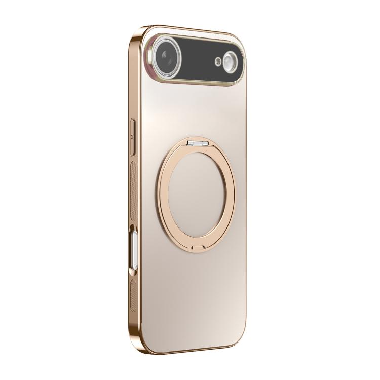 เคสโทรศัพท์ MagSafe ชุบไฟฟ้าพร้อมที่จับหมุน 360 องศาและฝาครอบเลนส์ สำหรับ iPhone 17 Pro Max, สำหรับ iPhone 17 Pro, สำหรับ iPhone 17, สำหรับ iPhone Air, สำหรับ iPhone 16 Pro Max, สำหรับ iPhone 16 Pro