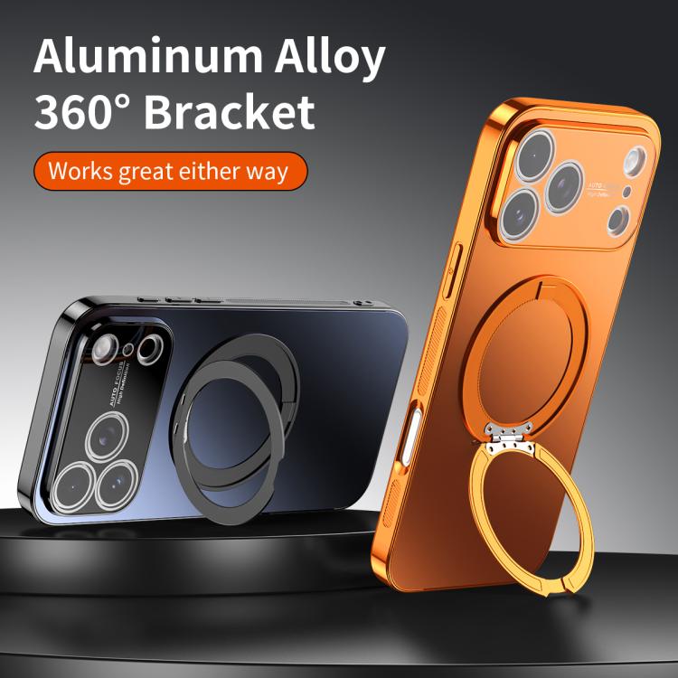 เคสโทรศัพท์ MagSafe ชุบไฟฟ้าพร้อมที่จับหมุน 360 องศาและฝาครอบเลนส์ สำหรับ iPhone 17 Pro Max, สำหรับ iPhone 17 Pro, สำหรับ iPhone 17, สำหรับ iPhone Air, สำหรับ iPhone 16 Pro Max, สำหรับ iPhone 16 Pro
