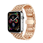 สายสแตนเลสสตีลแข็งลายเกรนมังกร สำหรับ Apple Watch Series 3 & 2 & 1 38 มม.