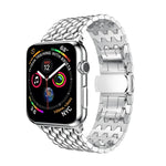 สายสแตนเลสสตีลแข็งลายเกรนมังกร สำหรับ Apple Watch Series 3 & 2 & 1 38 มม.