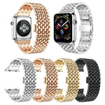 สายสแตนเลสสตีลแข็งลายเกรนมังกร สำหรับ Apple Watch Series 3 & 2 & 1 38 มม.