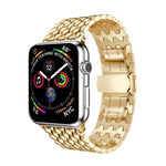 สายสแตนเลสสตีลแข็งลายเกรนมังกร สำหรับ Apple Watch Series 3 & 2 & 1 42 มม.