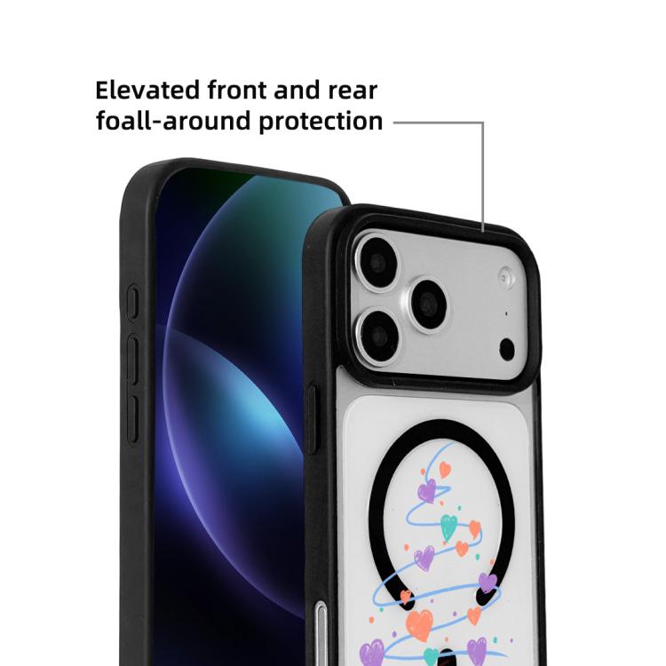 เคสโทรศัพท์ขอบดำทาสีแม่เหล็กแรงสูงซีรีส์คริสต์มาส สำหรับ iPhone 17 Pro Max, iPhone 17 Pro, iPhone 17