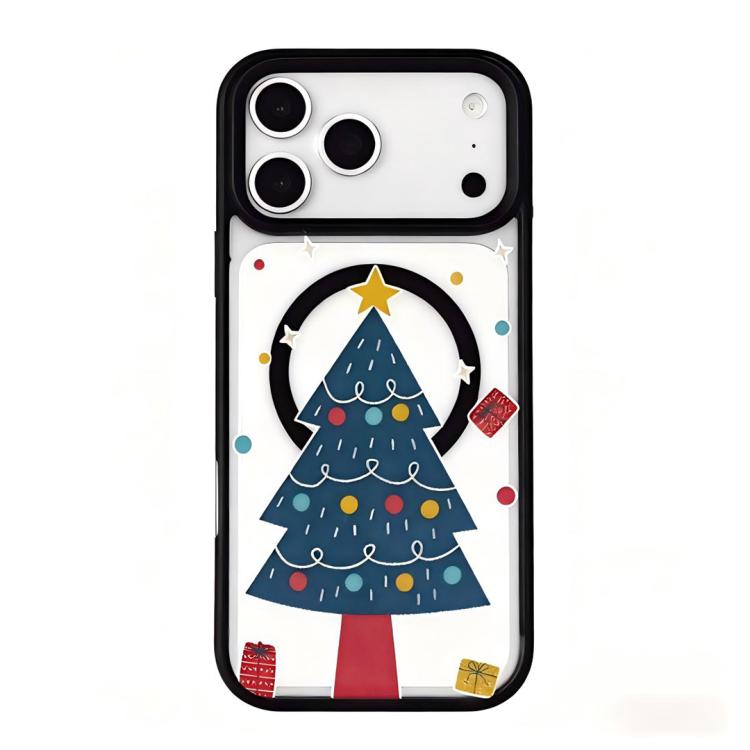 เคสโทรศัพท์ขอบดำทาสีแม่เหล็กแรงสูงซีรีส์คริสต์มาส สำหรับ iPhone 17 Pro Max, iPhone 17 Pro, iPhone 17