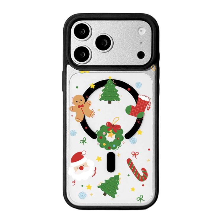 เคสโทรศัพท์ขอบดำทาสีแม่เหล็กแรงสูงซีรีส์คริสต์มาส สำหรับ iPhone 17 Pro Max, iPhone 17 Pro, iPhone 17