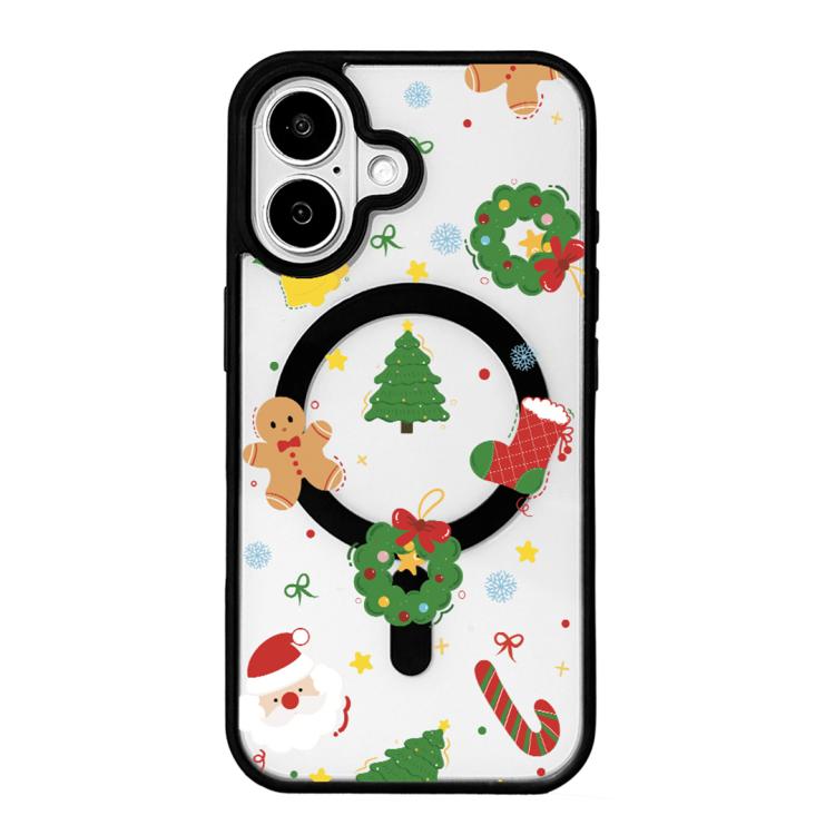 เคสโทรศัพท์ขอบดำทาสีแม่เหล็กแรงสูงซีรีส์คริสต์มาส สำหรับ iPhone 17 Pro Max, iPhone 17 Pro, iPhone 17