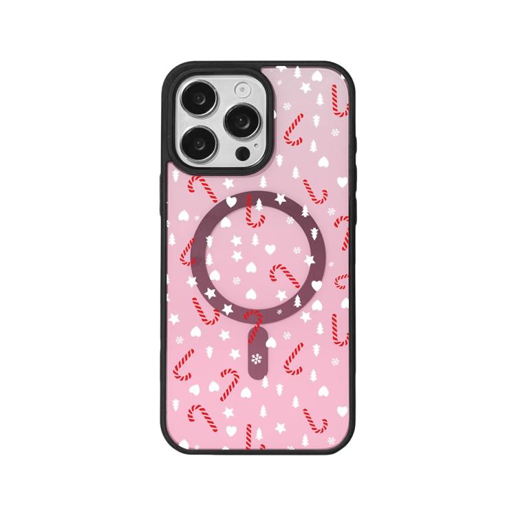 Christmas Series Strong Magnetic Painted Black Edge Phone Case, For iPhone 16 Pro Max, For iPhone 16 Pro, For iPhone 16