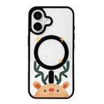 Christmas Series Strong Magnetic Painted Black Edge Phone Case, For iPhone 16 Pro Max, For iPhone 16 Pro, For iPhone 16