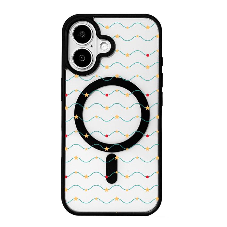 Christmas Series Strong Magnetic Painted Black Edge Phone Case, For iPhone 16 Pro Max, For iPhone 16 Pro, For iPhone 16