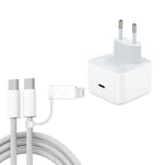 ที่ชาร์จ A3365 PD40W USB-C / Type-C พร้อมสายข้อมูล Type-C ถึง Type-C / 8 Pin ปลั๊ก EU + สาย 2-in-1 ยาว 1 เมตร